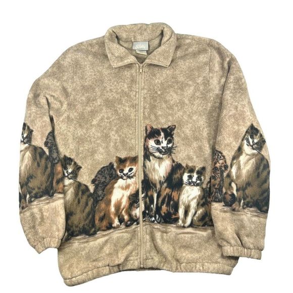 Blair Tops Vintageblair Cat Fleece Jacket Coat Size S Poshmark